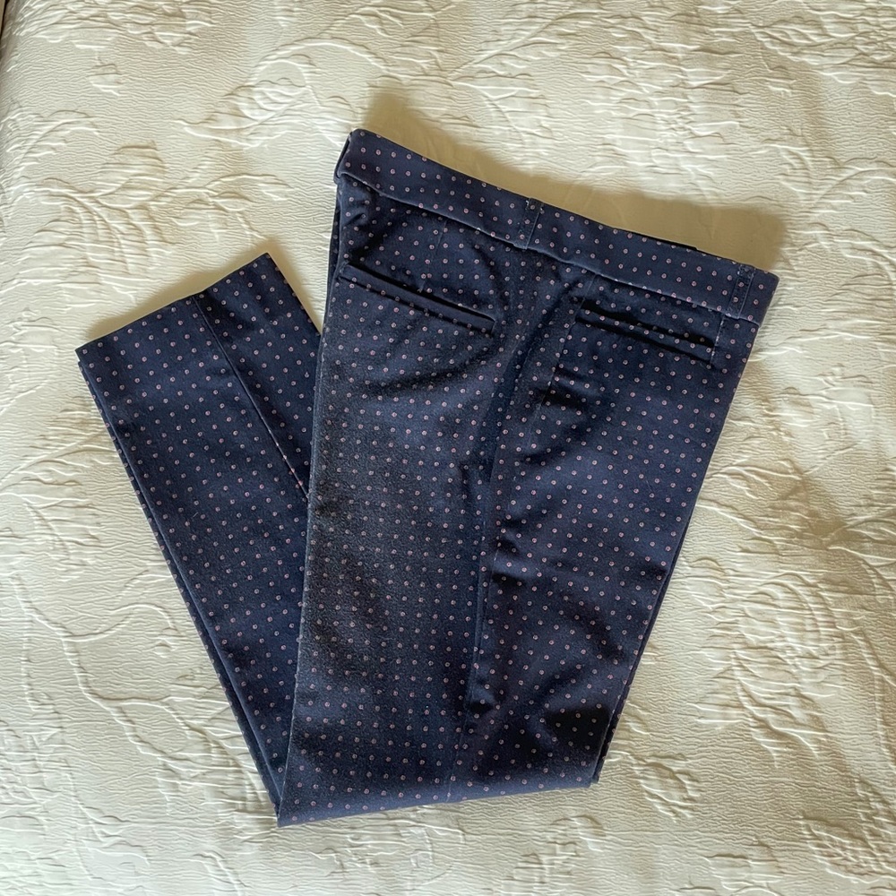 Banana Republic Sloan Pants navy with red dots